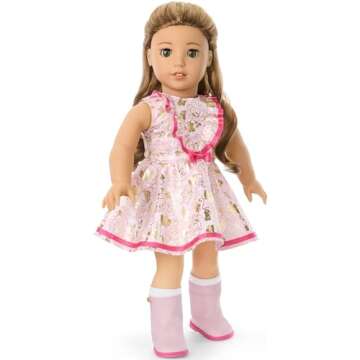 Doll Floral Outfit with Ruffled Bodice and Boots
