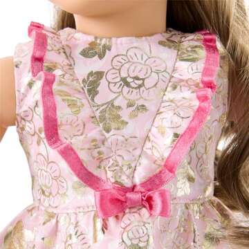 Doll Floral Outfit with Ruffled Bodice and Boots