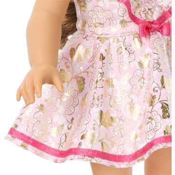 Doll Floral Outfit with Ruffled Bodice and Boots