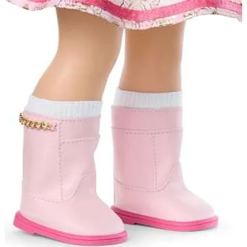 Doll Floral Outfit with Ruffled Bodice and Boots