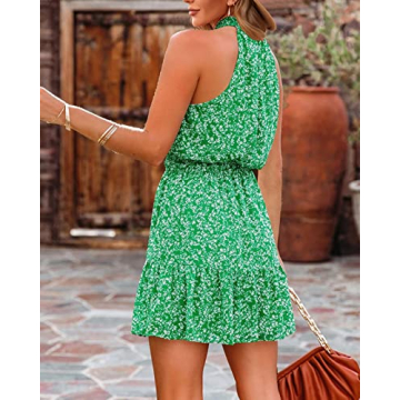 Floral Summer Dress Stylish Halter Neck for Women