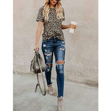 Blooming Jelly Women's Stylish Leopard Print Top for Summer