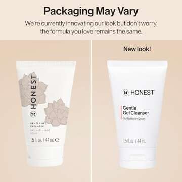 Honest Beauty Mini Gentle Gel Daily Face Cleanser - Calms & Refreshes, Cruelty Free, Travel Size