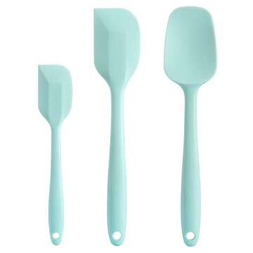 Cooptop Silicone Spatula Set - Durable & Heat Resistant Kitchen Gadgets (Macaron Blue)
