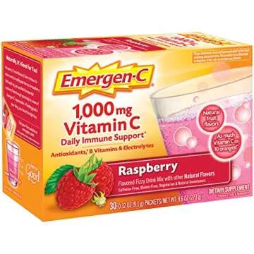 Emergen-C Raspberry Flavor Mix With 1000mg Vitamin C - 30 Count
