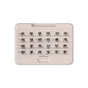KISS The New Natural Effortless Minimal Look False Eyelashes 12-16mm, Trio Clusters Pack, NNT02, 24 Wisps