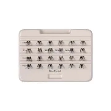 KISS The New Natural Effortless Minimal Look False Eyelashes 12-16mm, Trio Clusters Pack, NNT02, 24 Wisps
