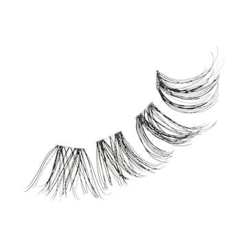 KISS The New Natural Effortless Minimal Look False Eyelashes 12-16mm, Trio Clusters Pack, NNT02, 24 Wisps