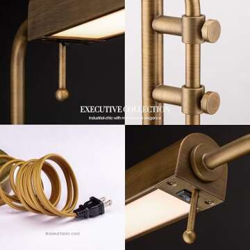 O'Bright Aurora LED Pharmacy Desk Lamp - Swing Arm, Industrial Design for Reading, Crafting, Work,10...