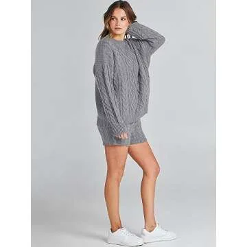 Cozy ANRABESS Women 2 Piece Sweater Lounge Set