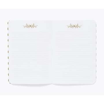 RIFLE PAPER CO. Bon Voyage Stitched Notebook Set, Assorted Set Of 3 Notebooks, 64 Ruled Pages With Gold Ink, Canvas Paper Cover With White Text Paper Interior