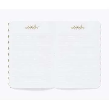 RIFLE PAPER CO. Bon Voyage Stitched Notebook Set, Assorted Set Of 3 Notebooks, 64 Ruled Pages With Gold Ink, Canvas Paper Cover With White Text Paper Interior