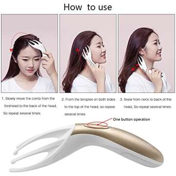 Tezam Electric Head Massager Neck Massage Octopus Scalp Stress Relax Spa Therapy Healing, Soft Resin Finger Gripper Claw Electronic Head Spa Vibration Scalp Massage Tool