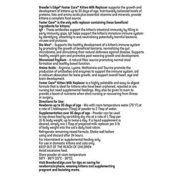 Breeder's Edge Foster Care Feline - Powdered Milk Replacer - for Kittens & Cats - 12oz