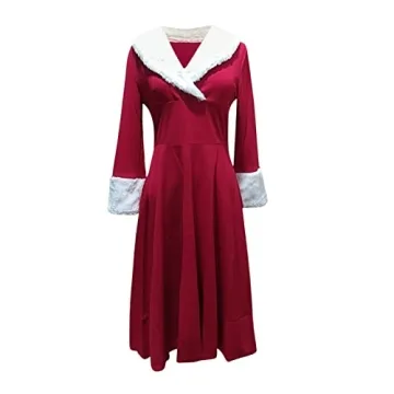 Elegant Vintage Christmas Dress for Women - Red & Plaid