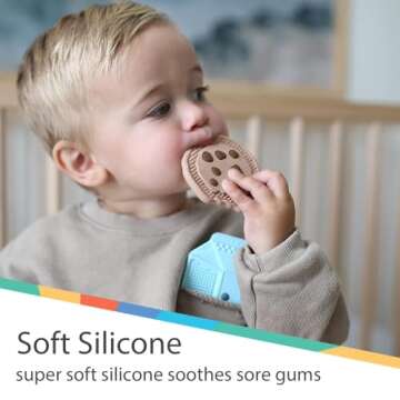 Nuby All Silicone Chocolate Chip Cookie Teether - 3+ Months