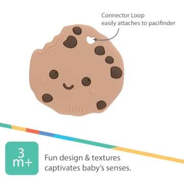 Nuby All Silicone Chocolate Chip Cookie Teether - 3+ Months