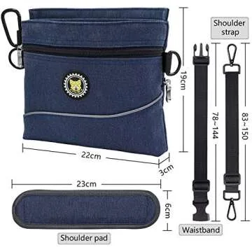 Viklluyr Dog Treat Pouch Bag with Magnetic Closure, Dog Food Carrier with Removable Inner Pocket, Perfect Dog Training Bag for Agility Training - Including Carabiner