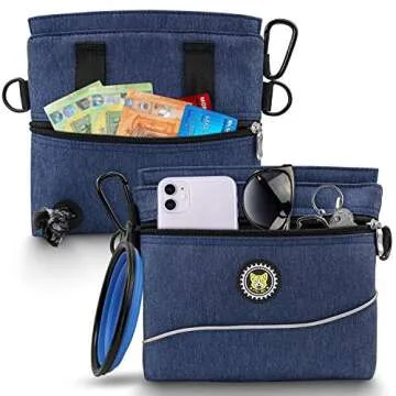 Viklluyr Dog Treat Pouch Bag with Magnetic Closure, Dog Food Carrier with Removable Inner Pocket, Perfect Dog Training Bag for Agility Training - Including Carabiner