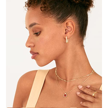 Stylish Gold-Plated Geometric Hoop Earrings for Women