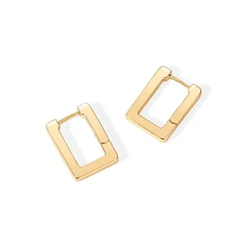Stylish Gold-Plated Geometric Hoop Earrings for Women