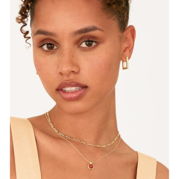 Stylish Gold-Plated Geometric Hoop Earrings for Women