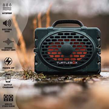 Turtlebox Gen 2: Loud! Outdoor Portable Bluetooth 5.0 Speaker | Rugged, IP67, Waterproof, Impact Res...