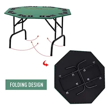 Soozier Foldable 8-Player Poker Table with Cup Holders