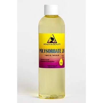 H&B Oils Center Co. Polysorbate 20 T-MAZ 20 Tween 20 Solubilizer Surfactant & Emulsifier 100% Pure 4 oz