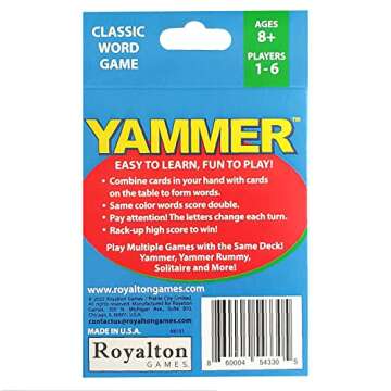 Yammer Word Card Game, Fun Family Word Game for Adults, Kids, Game Night, 1-6 Players, Ages 8+