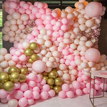 Pastel Pink Balloons Garland Kit 100 Pack 18/12 /10/5 Inch Party Balloons Different Sizes Baby Pink Balloon for Birthday Party Baby Shower Wedding Christmas Easter Party Decorations