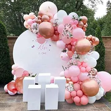 Pastel Pink Balloons Garland Kit 100 Pack 18/12 /10/5 Inch Party Balloons Different Sizes Baby Pink Balloon for Birthday Party Baby Shower Wedding Christmas Easter Party Decorations