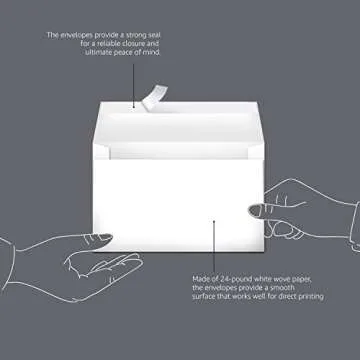 Amazon Basics A9 Blank Invitation Envelopes with Peel and Seal Closure, 5-3/4 x 8-3/4 Inches, White - Pack of 100