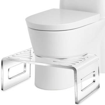 Wenqik 7 Inches Acrylic Toilet Stool - Non-Slip, Clear Design for Adults