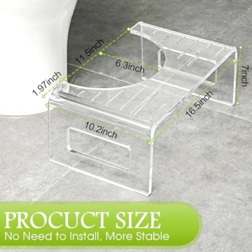 Wenqik Acrylic Toilet Stool - Stylish and Safe Step