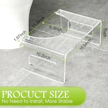Wenqik Acrylic Toilet Stool - Stylish and Safe Step