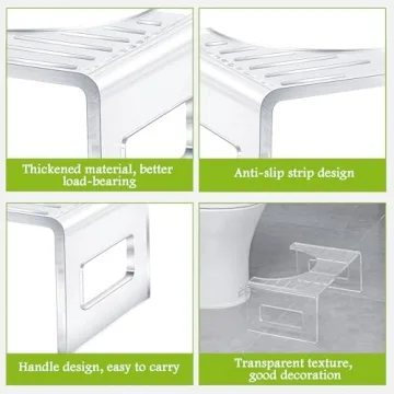 Wenqik Acrylic Toilet Stool - Stylish and Safe Step