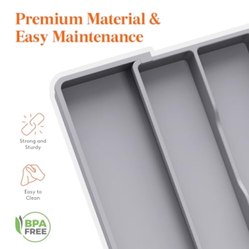 Lifewit Adjustable Utensil Organizer for Kitchen Drawers