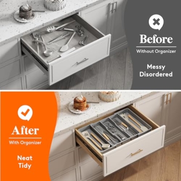 Lifewit Adjustable Utensil Organizer for Kitchen Drawers