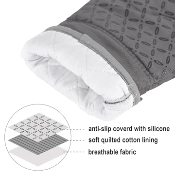 KEGOUU Kitchen Oven Mitts and Pot Holders 6pcs Set