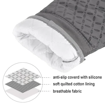 KEGOUU Kitchen Oven Mitts and Pot Holders 6pcs Set