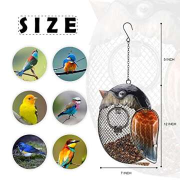 VCUTEKA Bird Feeder Metal Wild Bird Feeders Hanging for Garden Yard Outside Decoration, Brown Cardinal Bird Feeder to Attract More Birds for Backyard, Deck and Porch Decor, 12-Inch