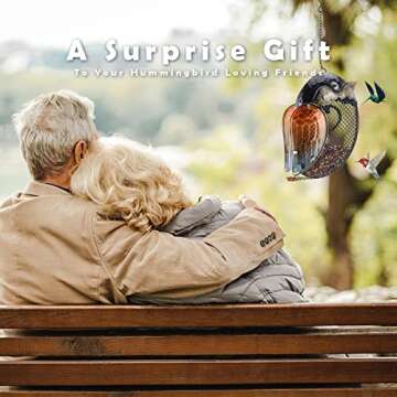 VCUTEKA Bird Feeder Metal Wild Bird Feeders Hanging for Garden Yard Outside Decoration, Brown Cardinal Bird Feeder to Attract More Birds for Backyard, Deck and Porch Decor, 12-Inch