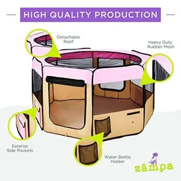 Zampa Dog Playpen Portable Indoor Outdoor Pet Carrier