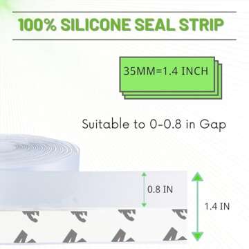 Updated Weather Stripping Door Seal - Silicone Seal Strip for Window and Door Drafts