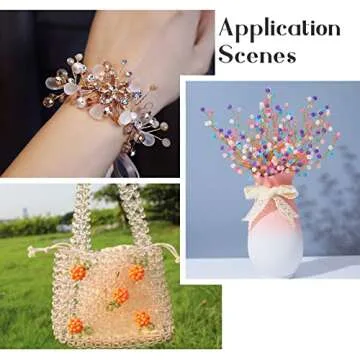 PH PandaHall 1800Pcs 4mm 6mm 8mm Crackle Glass Round Beads 24 Colors Mixed Spray Painted & Baking Painted & Translucent Handcrafted Lampwork Loose Spacer for Beading Crafts DIY Necklace Bracelet