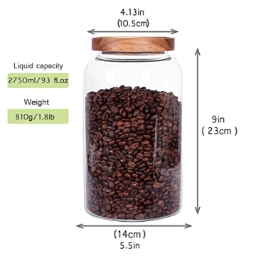 Stylish Large Glass Food Canisters with Airtight Lids