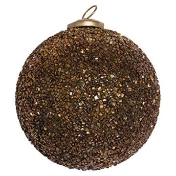 Creative Co-Op Ball Mica Flakes Glass Ornament, Gold