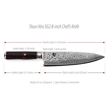 Shun Hiro SG2 8-inch Chef's Knife - Precision Craftsmanship