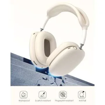 Yinke Silicone Case Cover for Airpods Max Headphones USB-C/Lightning, AirPods Max Accessories Ear Pad Case Cover/Ear Cups Cover/Headband Cover Soft Silicone Cover (Cream White)